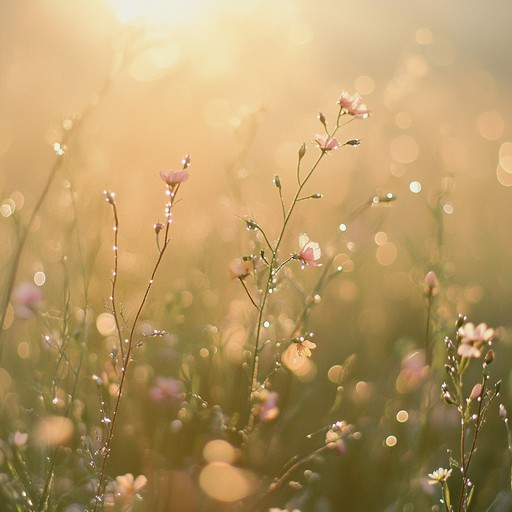 A gentle and calming tune that transports listeners to a serene meadow on a sunny morning, where the soft whispers of nature weave together with soothing melodies, creating a tranquil atmosphere perfect for relaxation and reflection.