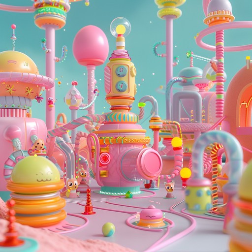 This track features upbeat electronic beats layered with colorful and whimsical melodies, creating a joyful and playful atmosphere reminiscent of neon filled fantasy worlds.