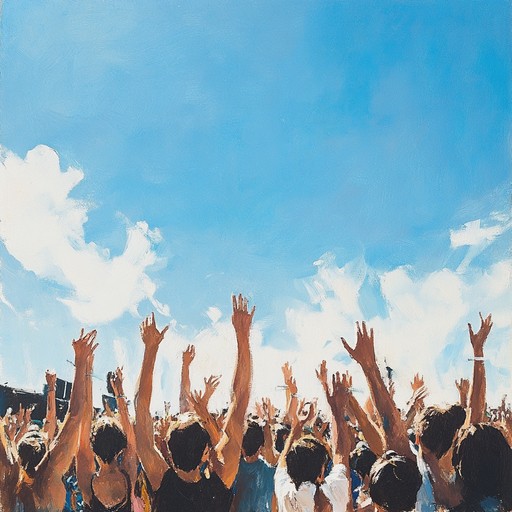 An exhilarating instrumental piece featuring upbeat melodies, rhythmic stomping, and spirited claps. This song captures the essence of a sunlit summer festival where everyone is dancing barefoot on grassy fields, radiating high energy and carefree joy. Perfect for creating an infectious atmosphere of communal celebration and unbridled happiness