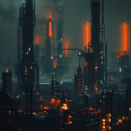 This track blends powerful guitar riffs with mechanical industrial sounds, embodying the high energy and grit of a bustling urban environment. The intensity of industrial beats and heavy rock guitar create a roaring soundscape, perfect for cinematic scenes or high impact video content.