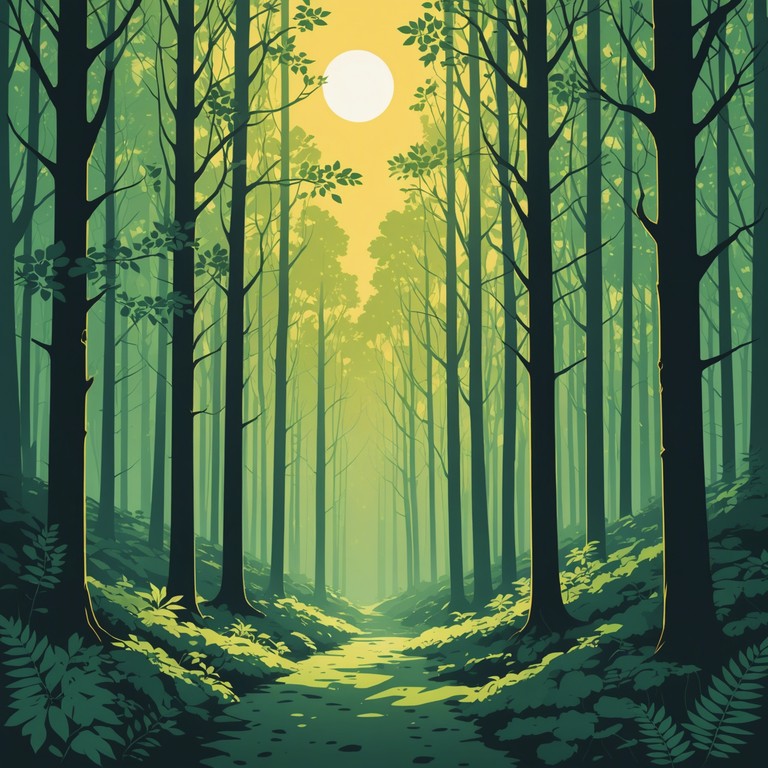 This track captures the essence of an enchanted forest, resonating with the mystic sounds of nature and the unknown. A journey through an emerald paradise filled with magical whispers, rustling leaves, and deep seated tranquility. The music embraces the listener with a sense of awe and wonder, unfolding like a timeless tale whispered by ancient trees.