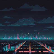 chase through glowing cityscapes