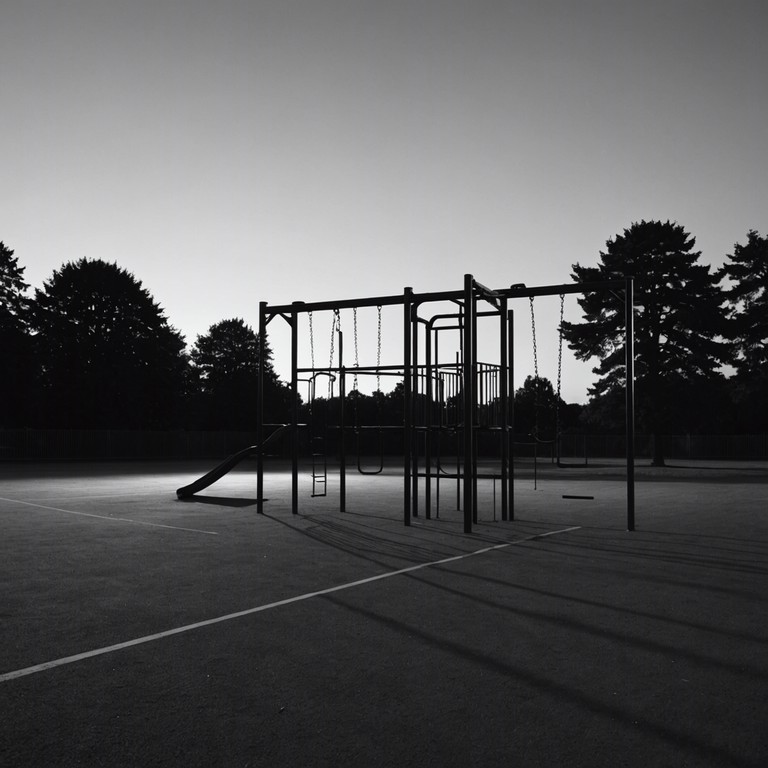 This track combines the innocent sounds of a children's playground with eerie, suspenseful undertones. It uses a music box to create a sound that is both enchantingly childlike and subtly disquieting, evoking images of shadowy figures and whispered secrets among the swings and slides at twilight.