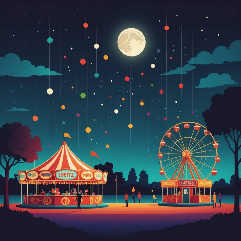 This track blends the gentle intimacy of whispered melodies with the vibrant, festive atmosphere of a nighttime carnival, creating a unique musical experience that feels both personal and celebratory. The song features subtle, intricate sounds that evoke the sensation of secrets shared in a lively, yet private setting.