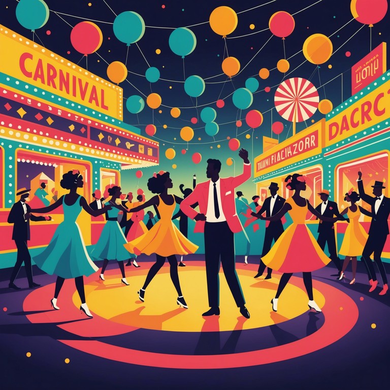 Embodying the vibrant spirit of a festival, this track features dynamic rhythms and a captivating melody played on a steelpan, perfectly capturing the essence of a thrilling carnival night. The music increases momentum, whisking the listener through scenes of dance, laughter, and lights illuminating the energetic crowd.