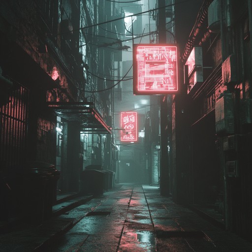 A futuristic composition melding aggressive synths and intense energy, creating a chaotic lyrical journey through neon lit dystopian streets, perfect for fans of cyberpunk atmospheres