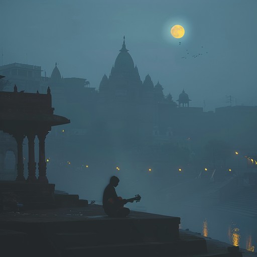 A haunting composition that cleverly weaves the dark energy of sinister moods with the complex rhythmic structures and melodic expressions of traditional hindustani music. The track is a sonic journey through the mystical and shadowy corners of the ancient city of varanasi, invoking a sense of unease and intrigue.