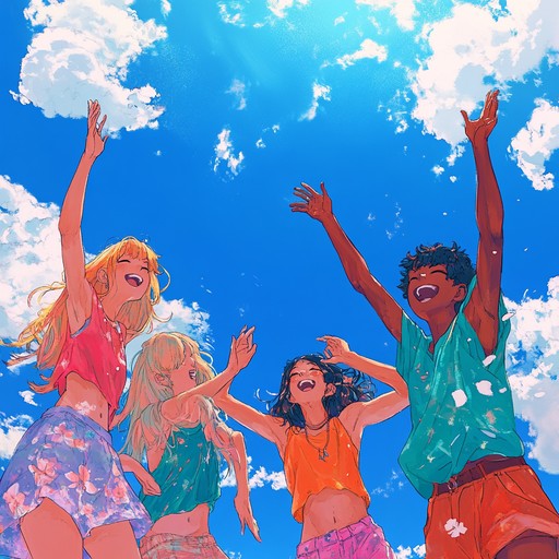 A lively and upbeat instrumental track inspired by anime soundtracks, featuring bright melodies and rhythmic beats that evoke the carefree spirit of summer adventures. The song captures the essence of joy, friendship, and the warmth of sunny days.