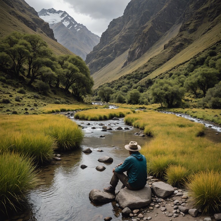 This track captures the essence of a tranquil journey through the andes mountains. The use of authentic pan flute creates a gentle, soothing atmosphere complemented by subtle sounds of nature, inviting the listener to a peaceful retreat away from the hustle and bustle of modern life. Perfect for meditation or relaxation.