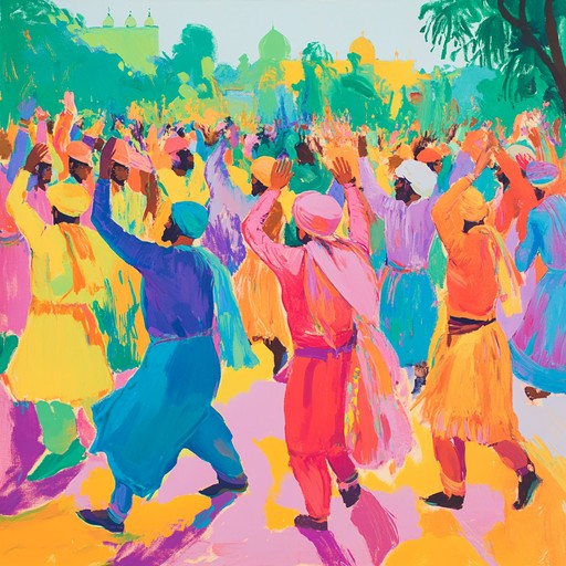 Capturing the essence of punjabi celebrations, this piece features the powerful, resonant sounds of the dhol drum as it guides a lively dance sequence often seen during vibrant cultural festivals and weddings. The rhythmic complexity and vigorous beats symbolize the heartbeat of punjabi heritage, creating a lively and immersive auditory experience.