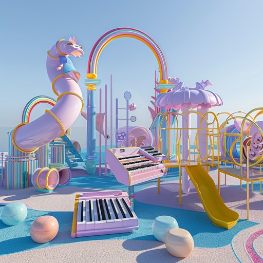 A delightful sonic exploration marrying the innocent sounds of toy instruments with sweeping electronic passion, creating a playful yet profoundly emotive ambiance, driving a sense of nostalgic wonder. The track leverages whimsical toy sounds and synth pulses to evoke heartfelt memories, perfect for evoking childlike wonder in a futuristic setting.