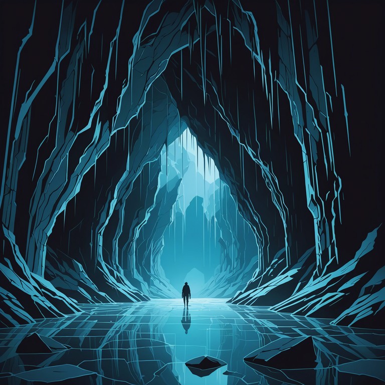 Echoes from the depths uses similar instrumental layers to produce chilling, haunting sounds wrapped in powerful doom laden guitar riffs. The track simulates the eerie echo of voices lost in a frozen cavern.