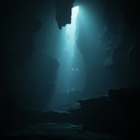 haunting ambient soundscape evoking deep, dark underwater caverns