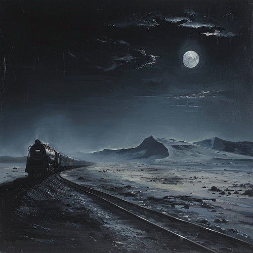 An entrancing piece reflecting an eerie train traversing a vast, ghostly desert at night. The eerie slide guitar creates an atmospheric panorama of mystery and solitude.