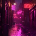 introspective beats meet urban neon lit nightscape melancholy