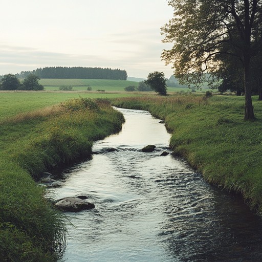 An instrumental track with soft, relaxing guitar melodies that transport you to a tranquil german meadow on a breezy summer evening. The music gently captures the serene beauty of nature and the peaceful ambiance of the bavarian countryside.