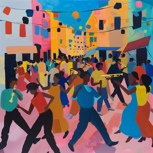 Experience the pulsating rhythms of a festive street party brought to life with punchy guitar riffs and driving drums. This energetic garage rock track is perfect for any celebration, capturing the joy and excitement of dancing in the streets with friends.