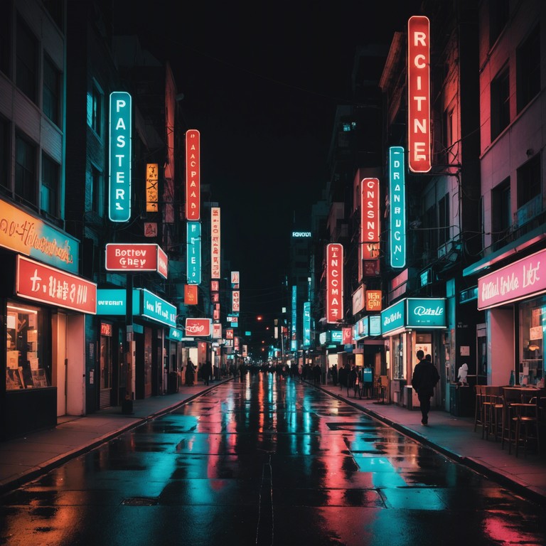 Imagine walking through a bustling cityscape at night, with neon lights reflecting off mirrored skyscrapers. The music captures the essence of urban exploration mixed with vintage soul and funk, driven by evocative bass grooves and seductive jazz chords, creating a perfect soundscape for nocturnal adventures.