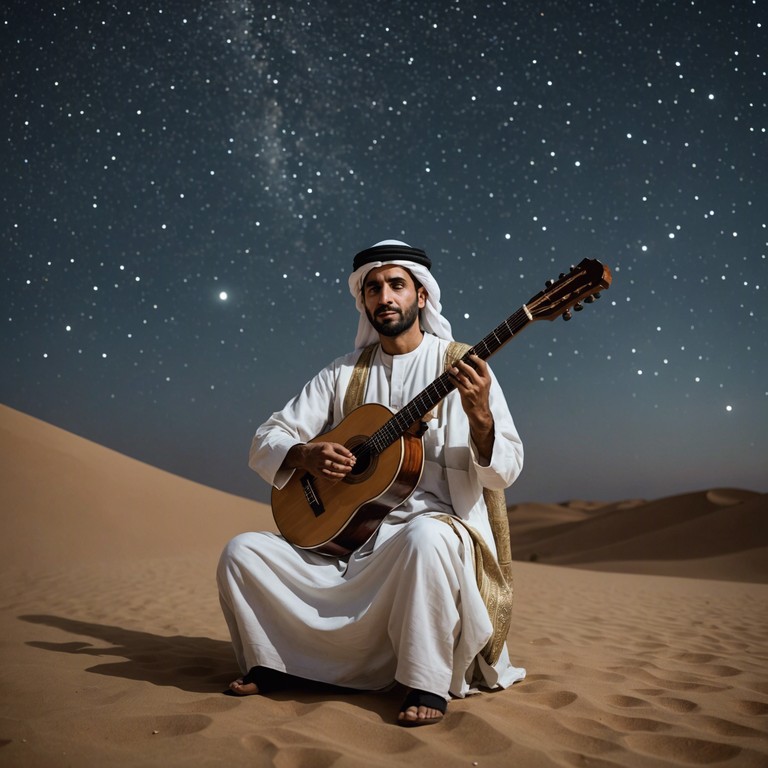 This piece transports the listener to a timeless space, where the vast, sun baked middle eastern deserts meet the starlit skies. Using traditional melodies that echo the mysterious beauty and rich history of the region, the song weaves hypnotic rhythms that mimic the dance of mirages on the horizon, creating a captivating auditory experience.