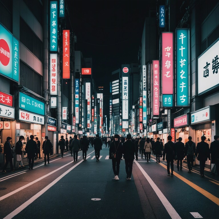 This track captures the essence of a vibrant tokyo nightlife with pulsating rhythms and a dazzling array of electronic sounds. It transports listeners right into the heart of japan's bustling metropolis, where modernity meets tradition in a dance of lights and sounds.