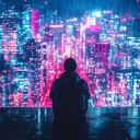 lonely cyberpunk soundscape with haunting synths and textures