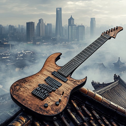 An electrifying instrumental that fuses hard rock guitar with guzheng melodies, embodying the clash and harmony of cultures along the historic silk road.