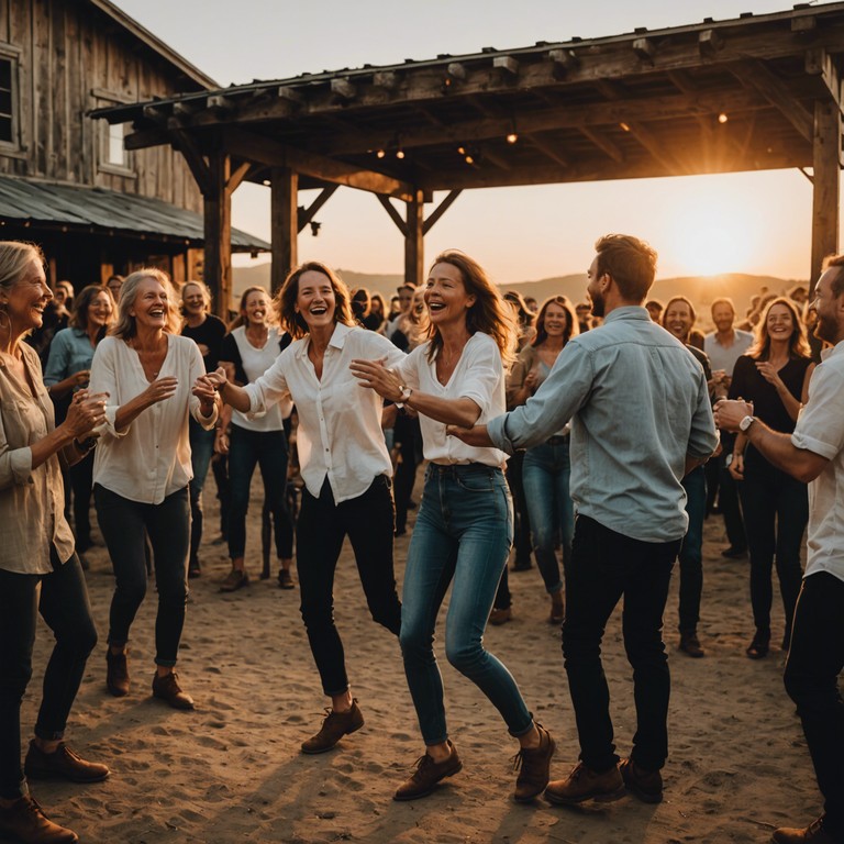 Imagine a gathering where every strum of the guitar increases the joy and energy, merging celtic influences with rock's intensity, ideal for celebrating significant moments with friends or simply enjoying the optimism of a setting sun.