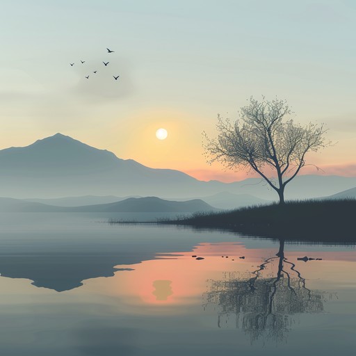 Imagine waking up to the first light of dawn, as the sun slowly rises over the horizon, casting a warm golden glow across the tranquil landscape. This soft, ambient instrumental piece captures that peaceful, comforting moment with delicate piano melodies, subtle string swells, and airy atmospheric pads that gently ebb and flow like a calming breeze. The track gradually builds, mirroring the sun's ascent, before settling into a blissful, steady state of relaxation and contentment, perfect for easing into a new day