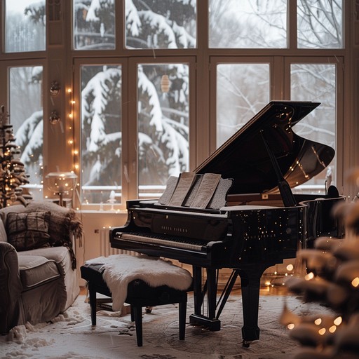 A sophisticated holiday instrumental featuring a delicate piano melody, capturing the enchantment of winter festivities. This piece seamlessly blends classical elegance with holiday cheer, evoking scenes of snowy landscapes, glittering lights, and joyful gatherings. Ideal for setting a refined and festive atmosphere, perfect for upscale holiday events or cozy winter nights by the fire. The gentle dynamics and timeless charm of the piano will transport listeners to a winter wonderland of grace and style.