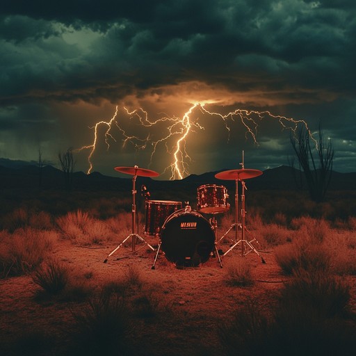 Imagine standing in an open field, the sky dark above and the ground trembling under the force of relentless double bass drums, commandingly echoing the raw elements of a fierce storm.