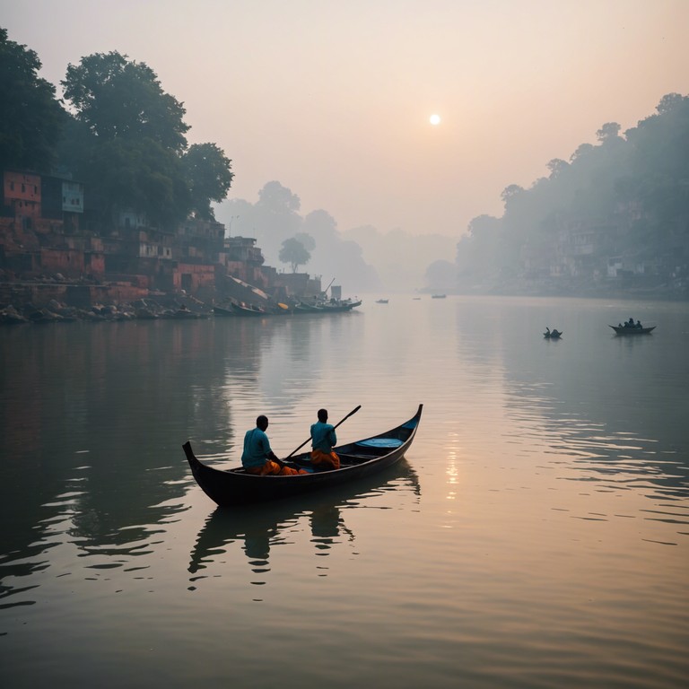 Echoes from varanasi is a musical narrative that uses the majestic sounds of the sitar combined with ambient undertones to depict the spiritual experiences encountered on the riverbanks of varanasi, where every note resonates with the whispers of ancient wisdom.