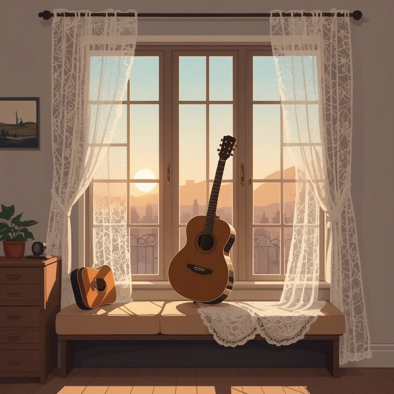 Imagine sitting by a sun drenched window, guitar in hand, gently picking out notes that fill the air with calm. This track mirrors that feeling of tranquil domestic bliss during a relaxed day at home.