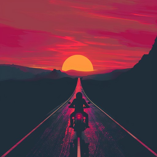 Imagine cruising down an open highway with the sun setting on the horizon, the sound is evocative of freedom and adventure, designed to capture the essence of an epic road trip through picturesque landscapes