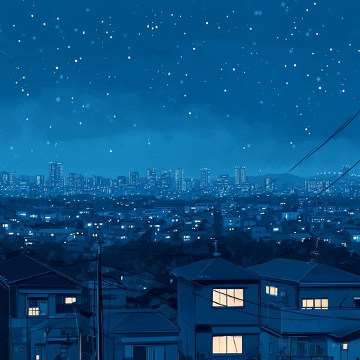 A soothing instrumental k pop track that gently weaves melodic synths with soft piano tones, capturing the calm and peaceful ambiance of a quiet night in seoul under twinkling stars.