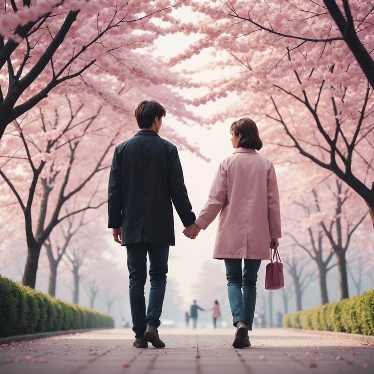 As the sun sets, casting a rosy hue over blooming sakura, this music accompanies an anime scene where hearts connect amidst the falling petals, enhancing the visual poetry with its soul stirring piano melodies.