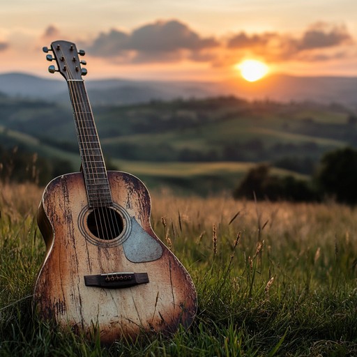 An instrumental gentle sertanejo track featuring the viola caipira, capturing the serene beauty of the brazilian countryside at dusk, with warm melodies that evoke memories and tranquility.