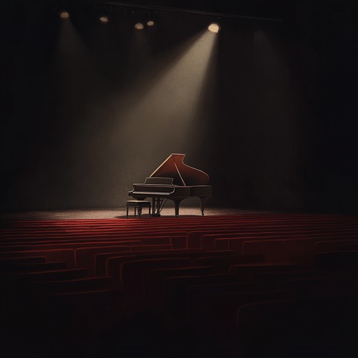 An evocative instrumental that captures the loneliness and mystery of an abandoned theatre, with melancholic piano melodies echoing through empty halls, conjuring images of forgotten performances and lingering shadows.