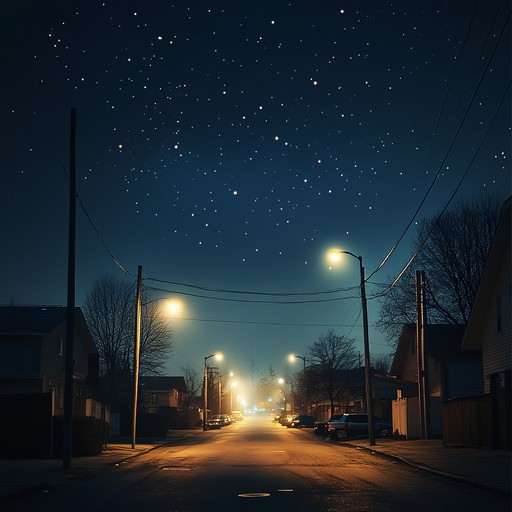 An instrumental piece combining soft beats and ambient melodies to create a soothing atmosphere reminiscent of wandering city streets under the night sky