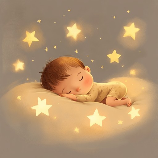 An instrumental lullaby featuring soothing melodies to celebrate the arrival of a newborn, gently lulling them into peaceful sleep with calming harmonies.