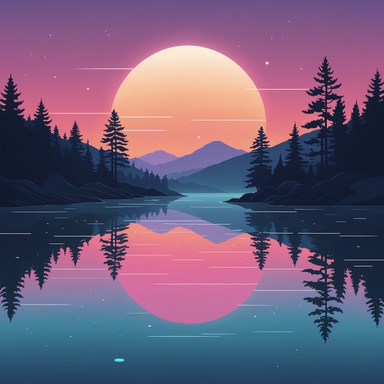 Imagine a dreamscape painted in pastel neon colors where serene, gentle melodies flow freely, encapsulating a sense of peace and futuristic nostalgia. This composition uses the mesmerizing sounds of an electric piano to evoke feelings of tranquility and digital wonder in a new wave style, ideal for reflective moments or calming environments.