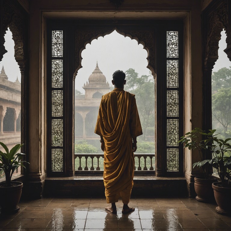 Drawing from the depths of the hindustani classical tradition, this track combines the tranquil yet eerie sounds of a rain drenched evening in an ancient indian city. The music invokes the imagery of darkening skies and the uncertain whispers of the wind, as the monsoon season sets in, bringing with it a sense of anxious anticipation.