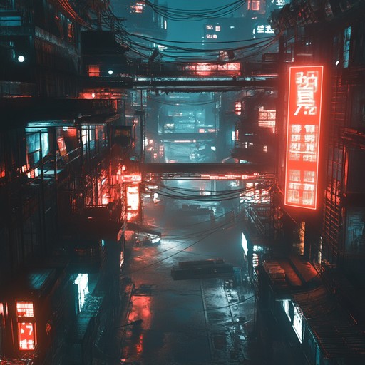 Explore the depths of a futuristic cyberpunk city with heavy, pulsating beats and dark synthetic textures. This instrumental piece captures the menacing atmosphere of shadowy alleyways and neon lit streets through intense rhythms and distorted melodies