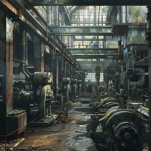 A visceral explosion of clanging, metallic sounds, punctuated with erratic beats and distorted synth waves. The track will evoke the raw energy of a dystopian factory, teetering on the edge of collapse. Experience a barrage of noise that simulates the chaos and intensity of a relentless industrial machine