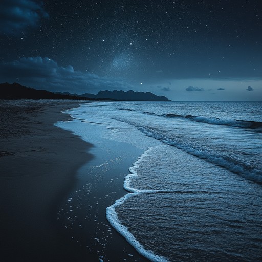 Picture a serene midnight beach, waves gently lapping the shore, stars twinkling overhead in a clear night sky. This track combines a tender melody with ambient synth textures, creating a tranquil and romantic atmosphere perfect for a late night ocean rendezvous.