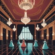 elegant waltz under starry night sky
