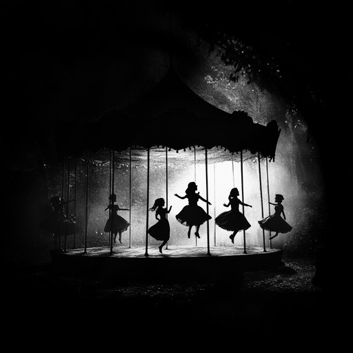 An instrumental k pop track weaving haunting melodies with dark, pulsating beats. Sinister synths and ghostly echoes create an eerie atmosphere, evoking images of dancing dolls at midnight in a shadowy, abandoned carnival. The track builds tension through unsettling harmonies and suspenseful rhythms, perfect for a chilling yet captivating experience.