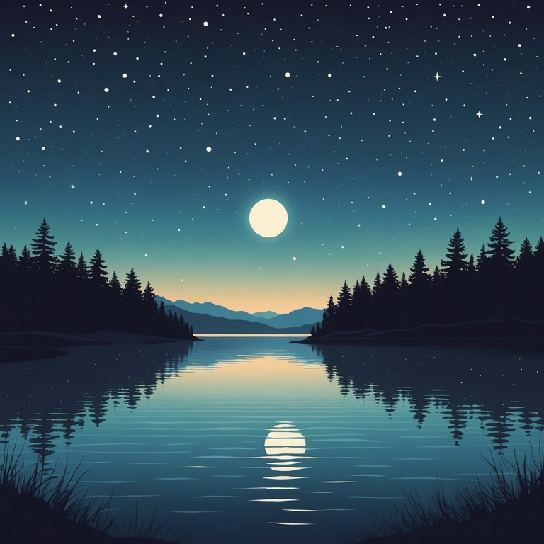 This track encapsulates the essence of a serene yet somber atmosphere with glittery overtones, blending soft musical elements that evoke emotions of solitude and introspection under a starry night sky. The shimmering sounds create a reflective, almost magical feel, perfect for personal contemplation or a calm, meditative evening.