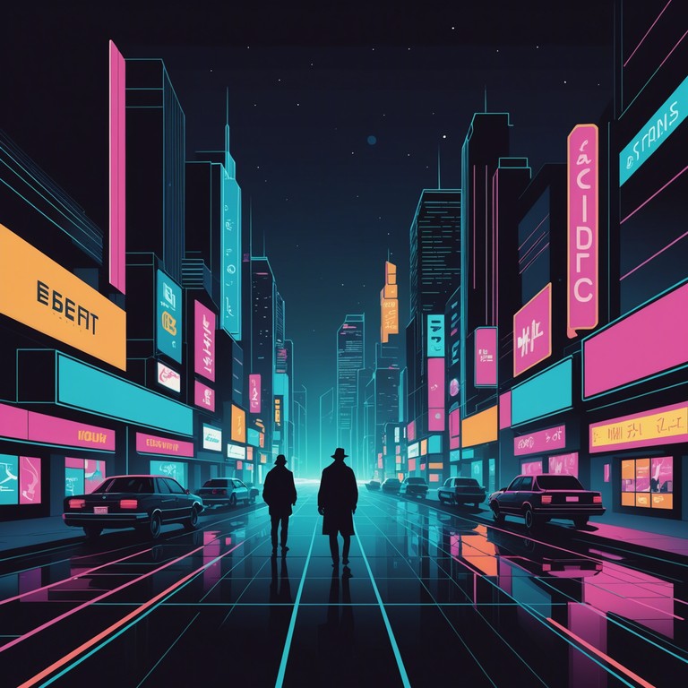 In this track, ethereal sounds merge seamlessly with gritty, futuristic cyberpunk elements, creating a dreamscape where digital and organic coalesce. The dreamlike atmosphere is punctuated by echoing melodies that resonate through a landscape of neon lights and shadowy figures, reflecting a world on the edge of reality and imagination.