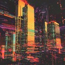 an intense cyberpunk track with aggressive synths and beats