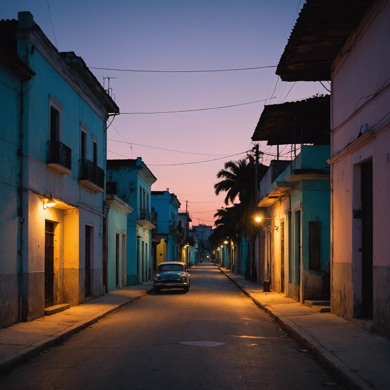 Immerse yourself in a musical journey through cuba as the sky transitions from dusk to night. The marimba's gentle notes mesh with the quiet city sounds, providing a peaceful soundtrack that soothes the soul and uplifts the spirit.